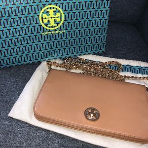 Tory Burch Tan clutch/crossbody purse